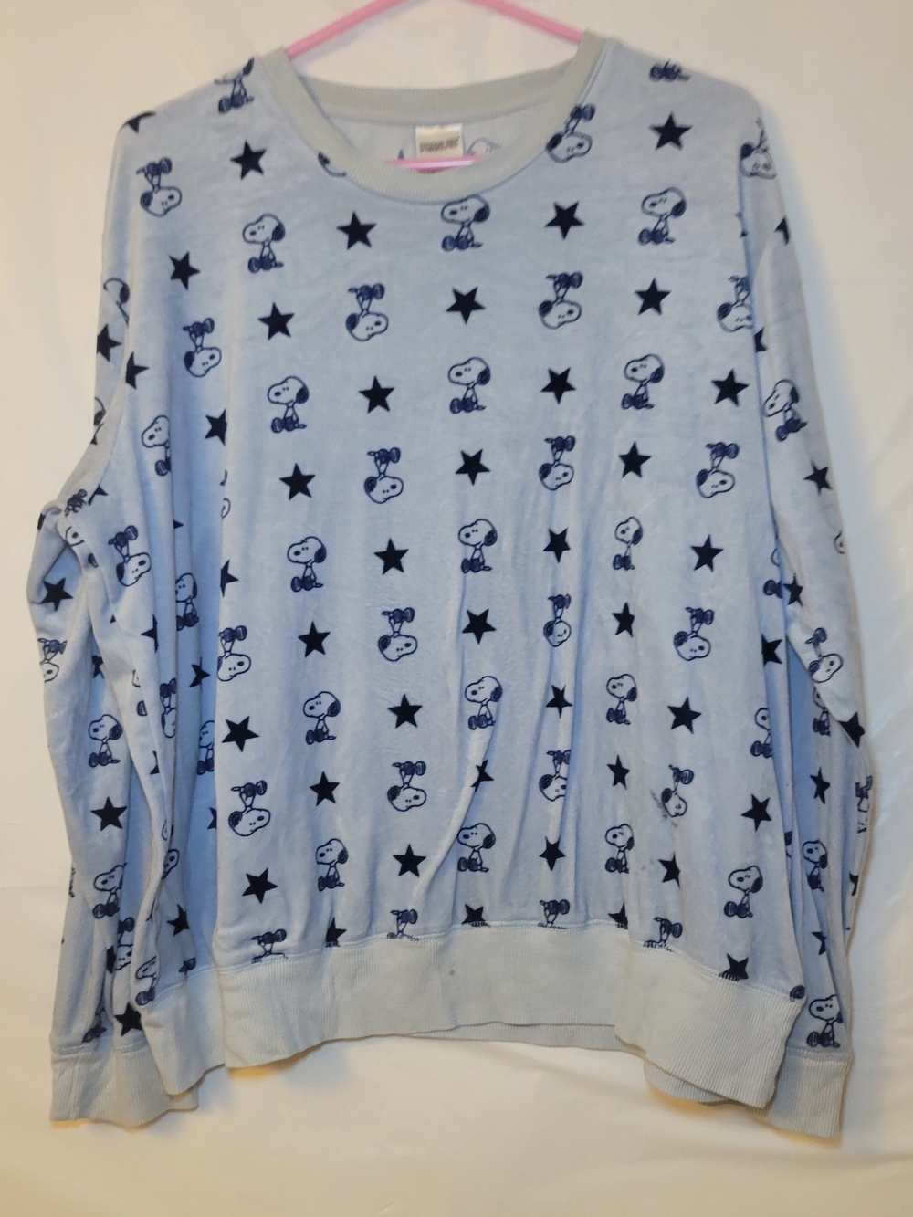 Peanuts Light Blue and Pink Snoopy Pullover